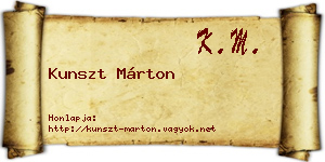 Kunszt Márton névjegykártya