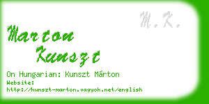 marton kunszt business card