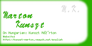 marton kunszt business card